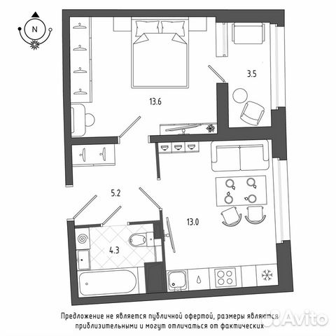 1-к квартира, 37.9 м², 7/11 эт.