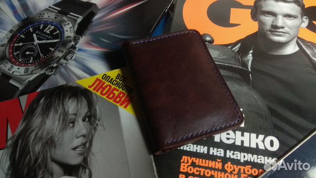 Кожаный кошелек мини портмоне, ручной работы Кожаный кошелек мини портмоне, ручной работы