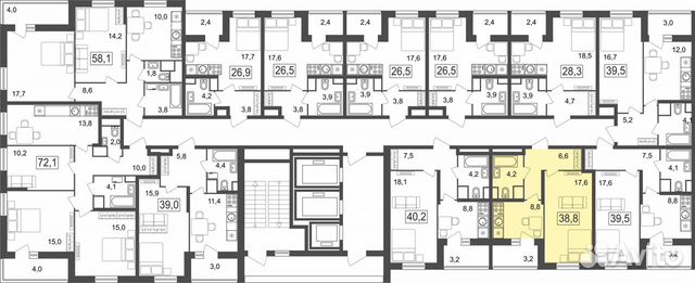 1-к квартира, 38.8 м², 17/25 эт. 1-к квартира, 38.8 м², 17/25 эт.