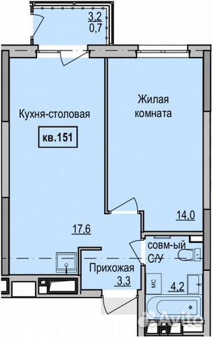 1-к квартира, 39.1 м², 11/18 эт.