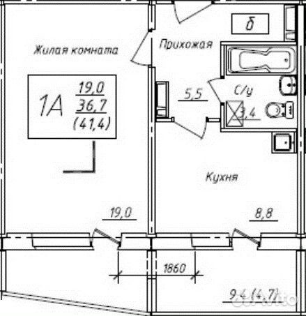 1-к квартира, 36.7 м², 11/15 эт. 1-к квартира, 36.7 м², 11/15 эт.