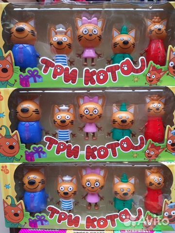 Три кота 5 фигурок оптом Три кота 5 фигурок оптом