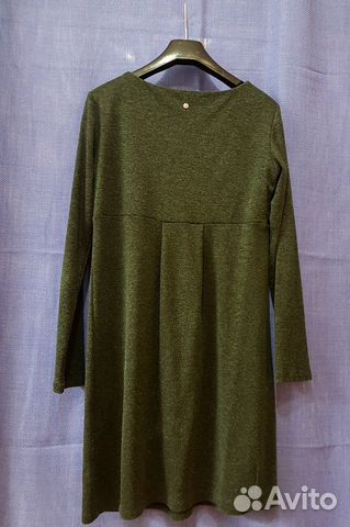 Платье с длинным рукавом, 44 (М), зелёное