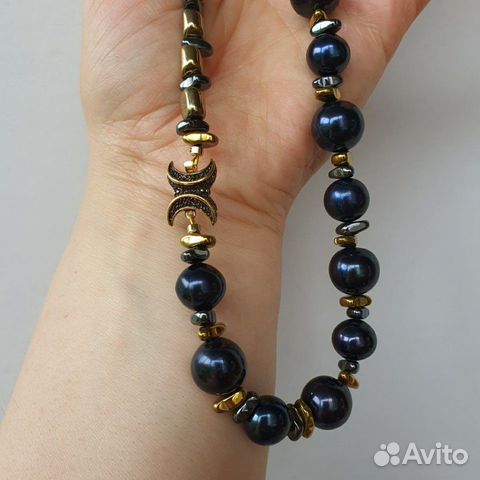 Колье из черного жемчуга