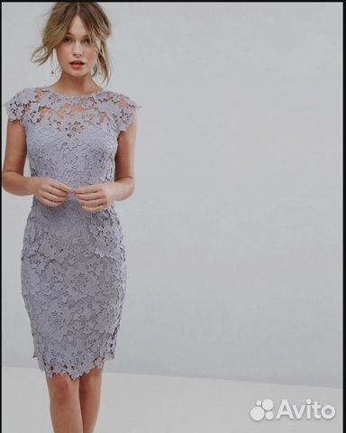 Кружевное платье миди новое