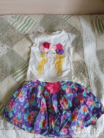Комплект юбка+футболка на девочку 6лет Комплект юбка+футболка на девочку 6лет