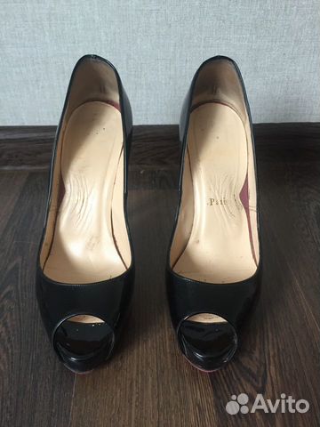 Louboutin черные лакированные каблуки