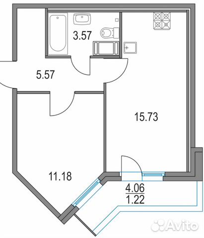 1-к квартира, 36.1 м², 7/24 эт.