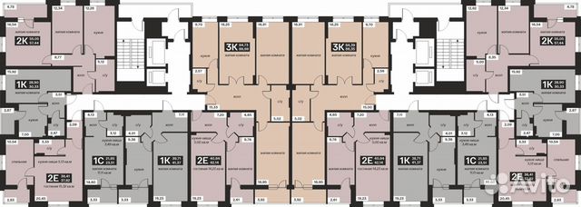 1-к квартира, 41.4 м², 2/15 эт. 1-к квартира, 41.4 м², 2/15 эт.