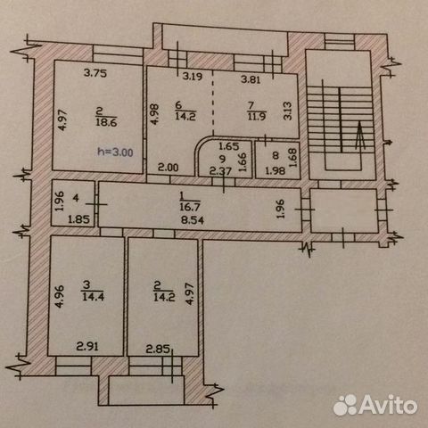 3-к квартира, 100 м², 2/5 эт.