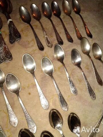 Чайные и столовые мельхиоровые ложки зиш