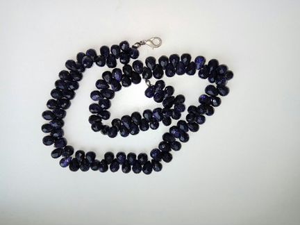 Бусы из аметиста, авантюрина, агата