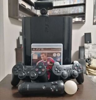 Прошитая PS3, 90+ игр, два джойстика, мув, камера