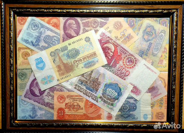 Панно из банкнот ссср, из монет
