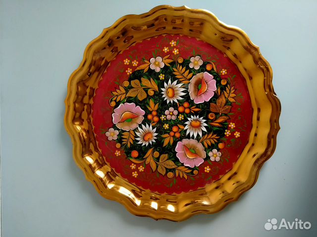 Поднос роспись под Хохлому купить в Москве | Хобби и отдых | Авито