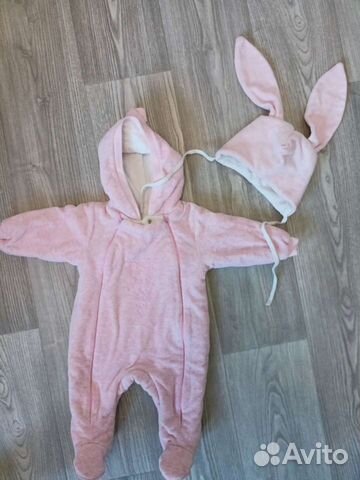 Комбинезон демисезонный 62 с шапкой