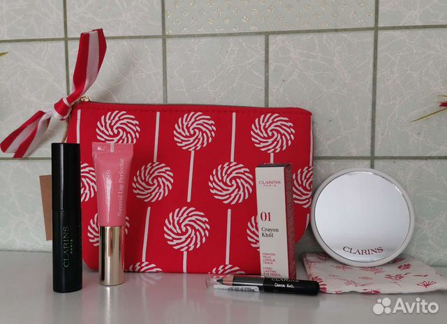 Clarins набор блеск тушь косметичка карандаш зерка