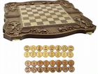 Набор игр 3 в 1 «Фигурный»: шахматы, нарды, шашки объявление продам