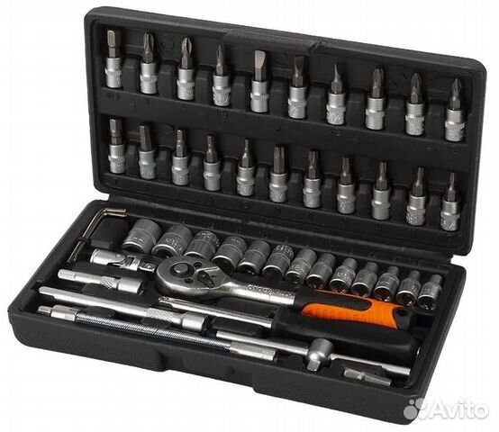 Набор автослесарный инструмент Рокот 46 предметов