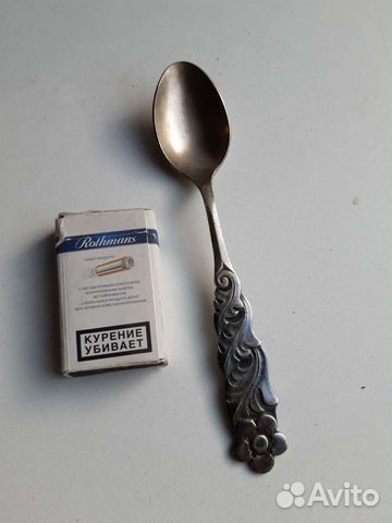 Ложка чайная мельхиоровая с рисунком