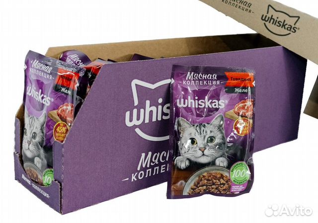 Влажный корм для кошек Whiskas мясная коллекция