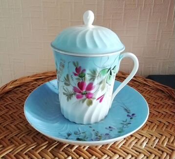 Бокал с крышкой и блюдцем. Фарфор. 20 - е годы