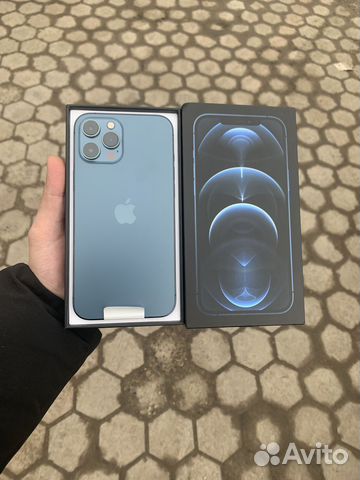 Iphone 12 pro max pacific blue фото