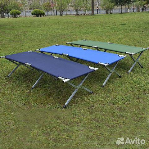 Раскладушка туристическая с металлическим каркасом