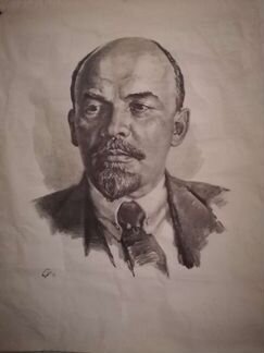 Портрет В.И. Ленина на холсте