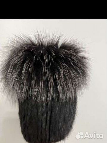 Шапка норковая вязаная женская