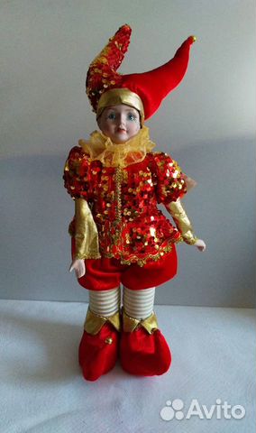 Королевский шут в красном камзоле(43см)