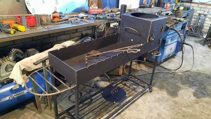 Мангал с печью под казан