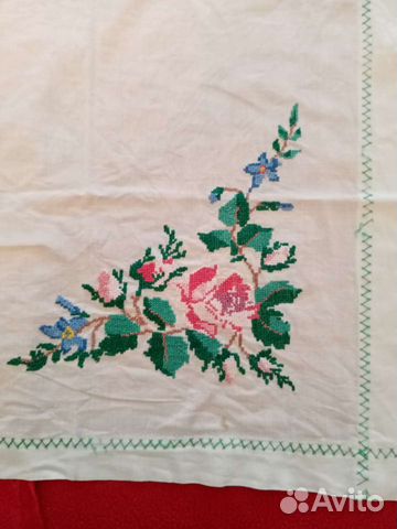 Салфетка винтажная с вышивкой 