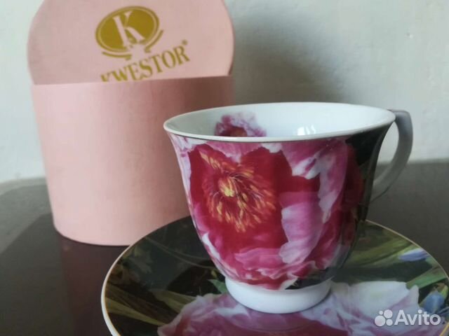 Подарочная чайная пара, чашка с блюдцем