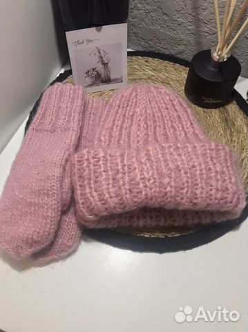 Комплект шапка и варежки