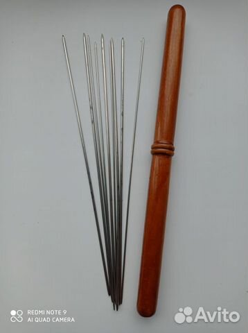 Спицы старые для вязания в деревянном чехле