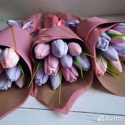 Букет тюльпанов из мыла