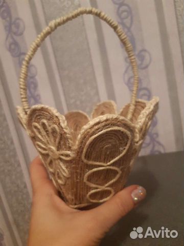 Корзина из джута ручная работа