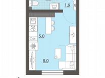 Квартира-студия, 18,1 м², 26/26 эт.