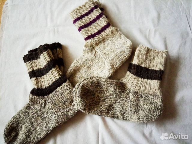 Носки шерстяные ручной вязки