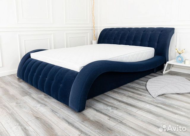 Кровать 160х200 синий Мадрид