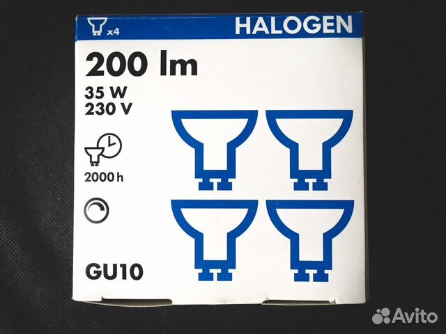 Галогенные лампы GU 10 IKEA (Упаковка - 4 штуки)