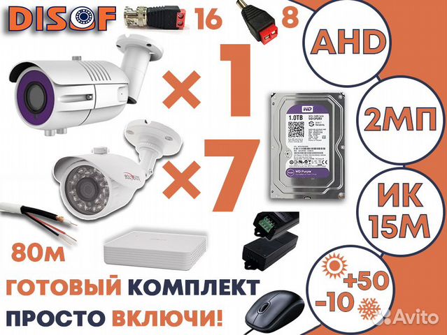 Видеонаблюдение комплект AHD №555