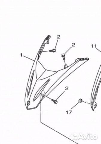 Капот снегоход 8GJ-77111-00-P2 Yamaha multipurpose