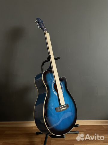 Синяя акустическая гитара Elitaro