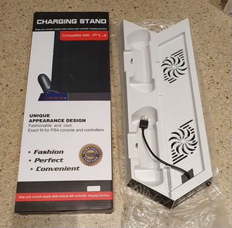 PS4 Стенд Вертикальный с охлаждением Белый