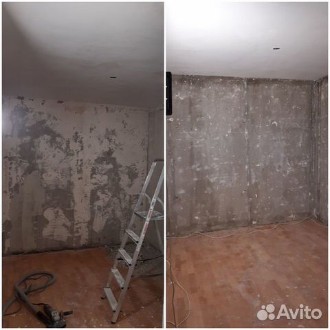 Очистка стен и потолка от краски,шпаклёвки,клея