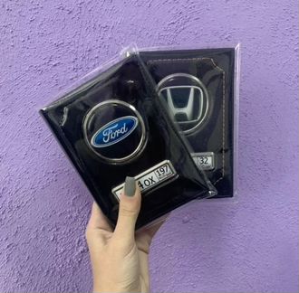 Авто Обложка на заказ из кожи с гос номером и logo