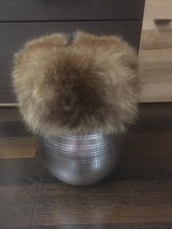 Шапка ушанка с мехом енота