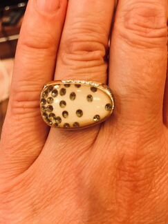 Комплект серьги/кольцо р18-18,5 очень эффектный